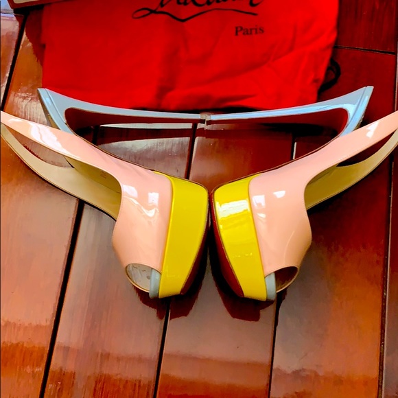 Christian Louboutin Lady Peep Sling Back PL Sz 9 - Picture 3 of 11